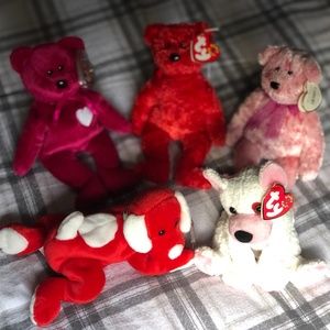Lot of 5 Ty Valentine beanie babies - $5 per - NWTs